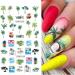 Seaside Series Nail Art Stickers - Green Coconut Palm Beach Design - Summer Holiday Decorations - DIY Nail Art Supplies - Buy Online on GoSupps.com