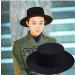Classic Black Flat Top Fedora Hat for Unisex - Brim Church Derby Cap - Buy Online on GoSupps.com