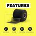 SPORTTAPE Soft Foam Underwrap - Black - 7cm x 27m | Hypoallergenic Pre Wrap Sports Tape for Football, Hair Bands, & Shin Guards - 1 Roll - Buy Online on GoSupps.com