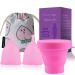 Menstruation cup fainfun menstrual cup set 2 pieces of periodic perientascose soft silicone menstrual cap pink menstrual cup size small and large flex period cup menstruation cup