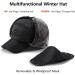 Winter 3 in 1 Thermal Fur Lined Trapper Hat | Windproof Ski Cap with Face Warmer | Black - Buy Online on GoSupps.com