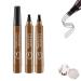 Matezis Eyebrow Pencil 2pcs Lumierez Brow Pen 4 Tipped Precise Brow Pen Long Lasting Microblading Eyebrow Pen (Light Brown)