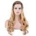 BGHJUE Blonde Gradient Color Braided Long Curly Hair For Women Heat Resistant Wig (Color : Blonde)-Blonde