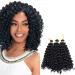 SEGO Hair Extensions Water Wave Braids Bundles Afro Kinky Hair Extension Closure Crochet curly Dark Black-1 8"(20cm)-90g