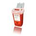 Oakridge Products 1 Quart size Sharps and Needle Container. Integrated needle unwinder