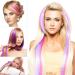 12 Pcs Rainbow Party Highlights 22 inch Clip in Hair Extensions - Colorful Synthetic Hairpieces for Women, Kids, and Girls - Buy Online on GoSupps.com