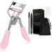 Eyelash Curler with Comb Fit All Eye Shape Curved Eyelash Curlers Natural and Long Lasting Lash Curler for Women Make Up Gift(Pink) Pink02