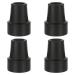 Tube Tip 19 mm Pack of 4 Crutches Rubber Walking Stick Rubber Buffer Non-Slip Rubber Replacement Cane Tip Rubber and Carbon Black Mixed Non-Slip Stable Foot Pad Folding Cane Crutch Accessories (Black)