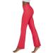90 Degree By Reflex Faux Leather Flared Leg Yoga Pants - Squat Proof Interlink Leggings in Scorpio Red | Stylish & Comfortable Activewear for All | International Shipping Available - Buy Online on GoSupps.com