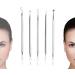 Acne Needle 6 in 1 Acne Blackhead Remover Needle Tools Set Blackhead Tweezer Pimple Extractor Stainless Steel Blackspot Removal (Color : Silver) - Buy Online on GoSupps.com