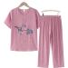 WILLBEST Women's Two Piece Outfit Lounge Sets Linen Short Sleeve Top with Lounge Pants Y2K Tracksuit Sets 3744-eaooh-e-pink 3XL - Buy Online on GoSupps.com