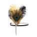 IYOU 1920s Gatsby Headband Black Peacock Feather Flapper Headpiece Rhinestone Vintage Prom Festival Costume Hair Accessories for Women