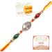 Ghasitaram Gifts Rakhi for Brother Rakhis Online - 8833 Premium Rakhi with 200 GMS of Besan Barfi and 200 GMS of Kaju Katli Rakhi with 200 gms of Besan Barfi & Kaju Katli