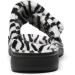 SOLLBEAM Women's 8.5 Zebra Fuzzy House Slippers with Arch Support and Orthotic Heel Cup - Buy Online on GoSupps.com