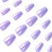 Justotry 24 Pcs Glitter Purple French Press-On Nails for Women - Medium Acrylic Coffin False Nails with Glue - Nail Art - Buy Online on GoSupps.com