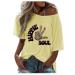Ppanguding Women Good T-Shirt Summer Mode Off Shoulder Rainbow Bring on the Sunshine Pattern Shirt Shirt Shirt tops Tops Blouse Graphics Print Tea Tops XL yellow-A