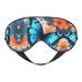 Blue Butterfly Double-Sided Sleep Eye Mask Comfort Soft Blindfold with Adjustable Strap Block Out Light Black