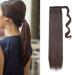 Ponytail Clip in Ponytail Braid Extension Hairpiece Hair Extension Hair Piece straight like real hair 55cm Dark Brown