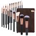20 Pieces of Black Makeup Brush Set Beauty Tools Foundation Make-up Brush Eye Shadow Brush Powder Brush(17cm D) 17cm D