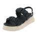 XTZYGLFD New summer women platform sandals fashion outside t buckle beach casual sandals slippers for women and female summer sandals black 5 UK Narrow