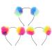 Lurrose Colorful Pom Pom Headband Bear Ears Fluffy Faux Fur Hairband Set - Buy Online on GoSupps.com