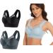 2-Part Women's Set: Push-Up Adjustable Bra & Bodily Vest - Wire-Free Black & Dark Gray XXL for Pregnancy & Everyday Wear - Buy Online on GoSupps.com