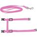 Cat Set of Harness Nylon Lead 125cm (Pink) - Soft Adjustable - Best for Kitten Walking - Buy Online on GoSupps.com