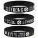 Sainstone Power of Faith Baseball Bible Verse Silicone Wristbands with Christian Inspirational Sayings, Set 3 of Scriptures Motivational Rubber Bracelets Sports Gifts Black Golden