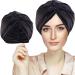 Silk Hair Bonnet Hair Wrap for Sleeping Imitation Silk Bonnet Sleep Night Cap for Women Hair Care Double Layer Soft Silky Head Scarf Match Strong Elastic Band Apply to Washing Makeup Sport One Size Black