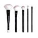 Beauty Essentials Makeup 5 Brush Set - Premium Synthetic Vegan Brushes Perfect For Blending Powder Blush Concealers Eyeshadow