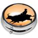 Cool Bull Riding Mini Round Pill Box | 3 Compartment Travel Pill Organizer | Portable Medicine Case for Pocket Home & Office - Buy Online on GoSupps.com