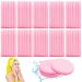 120 Pcs Facial Sponges Compressed Face Cleansing Sponge Makeup Removal Sponge Pads Exfoliating Wash Round Sponge for Women Girls Pink