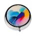 Round Watercolor Paintinground Pill Box 3 Compartment Round Pill Box Organizer &Portable Travel Pill Box for Traveling.