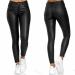 Sexy outfit for women thermo women motorcycle leather leggings pants leather look elegant sexy pants pants long scrunch warm stretch lederhosen tights