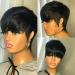 100% Brazilian Human Hair Pixie Cut Wig - Short Straight Natural Black, Beginner Friendly, High Density, No Glue, No Gel, Glueless, Machine Made - Perfect for Black Women - Buy Online on GoSupps.com