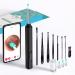 1296p Ear Picker with Camera in-Ear Camera Earwax Remover Light-up Ear Picker 8-Piece Set Ear Cleaner for iOS and Android Black