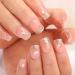 Aetorgc Rhonestone Square Press on Nails Short Glitter Fake Nail Glossy Pink False Nails BlingBling Clip on Nail Full Cover Acrylic Nails for Women and Girls (24Pcs) P-5