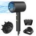 Travel Hair Dryer with Diffuser Professional Hairdryer Low Noise Lightweight Blow Dryer for Curly Hair Concentrator with 2 Speed Heat and Cool Setting for Women Men Home Salon Gift (Golden)