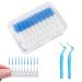 Aynkh interdental brushes (200 + 2 pieces) dental floss stick silicone double use dental floss stick braces portable mouth cleaning tool home detail toothbrush