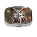 Owl Birds Printing 2 Compartment Small Pill Case Cute Small Pill Box Purse Pill Boxs Travel Pill Organizer for Pocket Purse and Travel Gifts