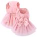 Asenku dog dress pet wedding dress princess lace puppy birthday party outfit formal clothing girls for small medium dog cats light pink m H light pink