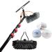 Window Cleaning Rod PV Panel Cleaning Extendable Cleaner Roof Cleaning Tool for Cleaner Roof PV Panel Cleaning 30cm Brush Head 8m Rod 6M/20FT
