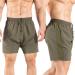 Gaglg Men's 5 Running Shorts 2 Pack - Quick Dry Athletic Gym Shorts with Zipper Pockets - Medium Black/Green - Buy Online on GoSupps.com