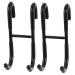 CATIEBYE 4pcs Door Hook Wall Mounted Clothes Mounted Hangers Kitchen Cabinet Hooks Stainless Steel 12X5CM Black 4