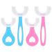 4 pieces of children toothbrush all-round cleaning 360 degrees U-shaped children's toothbrush baby toothbrush soft silicone bristles for children from 2-12 years)