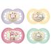 MAM Original Night Schnuller // "Skin Soft" Silikon // Girl Pearl Exotic // Schnuller 6-16 // 4er Set // incl. 2 Sterilisiertrasportboxes