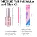 MIZHSE Nail Foil Glue Transfer Gel 18ml + 40 Pcs Flower, Leopard, Marble Pattern Stickers + Push Pen | DIY Nail Art Manicure Set - Buy Online on GoSupps.com