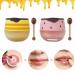 2PCS Bee Balm Lip Balm Honey Pot, Honey & Strawberry Propolis Moisturizing, Hydrating & Prevention Dry and Cracked Lip Scrubs Exfoliator (A)