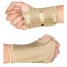 HYCOPROT Adjustable Wrist Supports Brace with 2 Metal Straps for Men and Women-Breathable Carpal Tunnel Wrist Splint for Relieve Tendonitis Arthritis Sprains L/XL(Pack of 1) Beige-Left Hand
