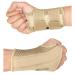 HYCOPROT Adjustable Wrist Supports Brace with 2 Metal Straps for Men and Women-Breathable Carpal Tunnel Wrist Splint for Relieve Tendonitis Arthritis Sprains S/M(Pack of 1) Beige-Right Hand